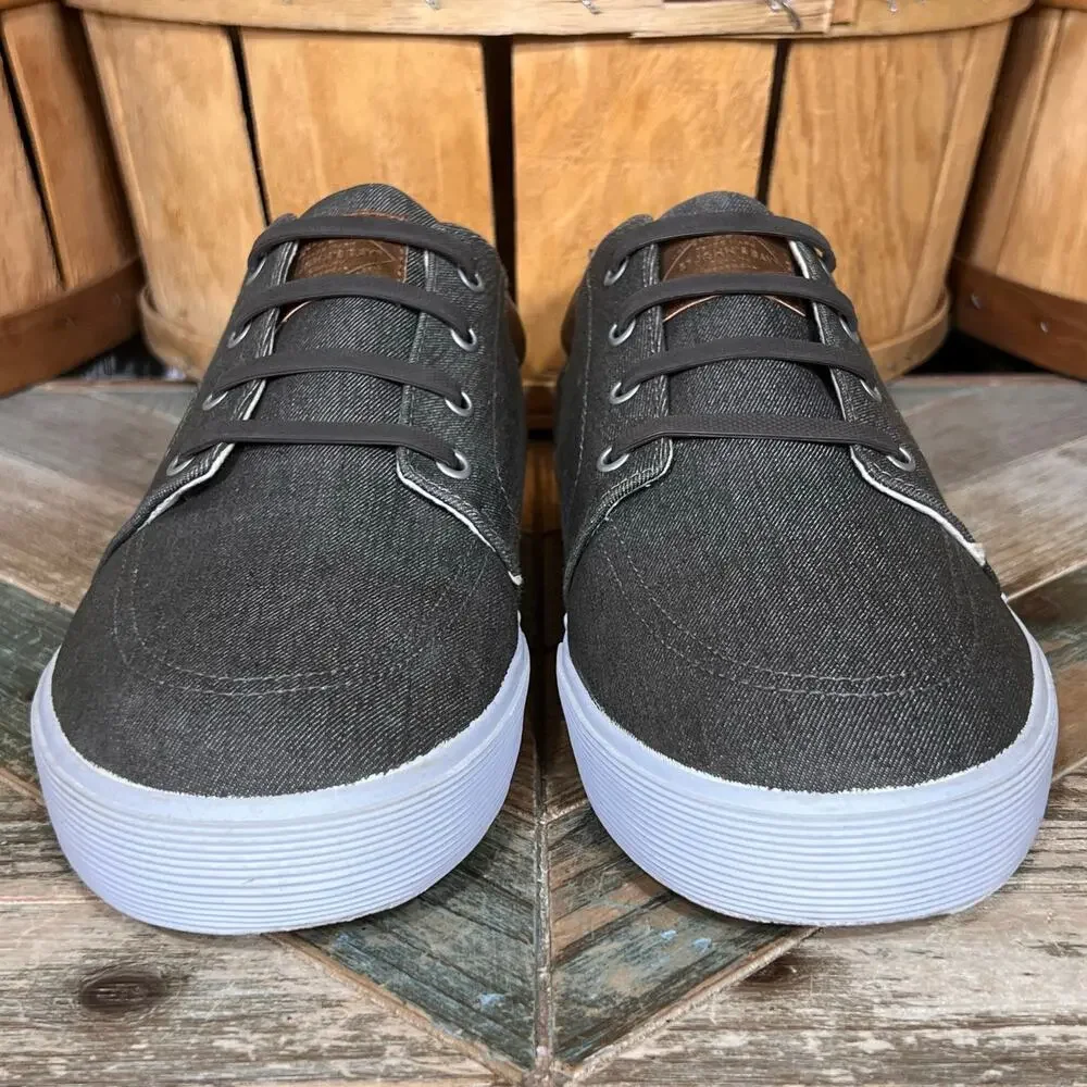 St. John's Bay Bryce Gray Denim Faux Lace Casual Slip-On Sneakers Mens Size 13